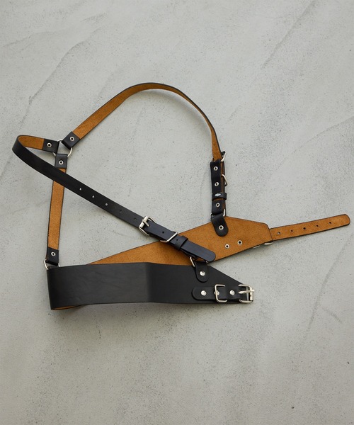 uyu.（ウユ）の「【モードなアクセント】ハーネスレイヤードベルト（ベルト・レディース・ブラック・FREE）」の11枚目の写真