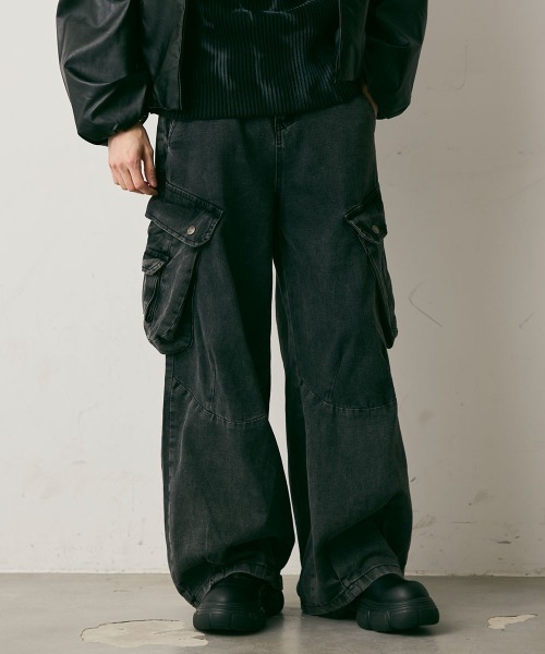 Shoowtime(ショウタイム)の「Vintage Wide Cargo Denim Pants / ビンテージワイドカーゴデニムパンツ(デニムパンツ・メンズ・ブラック系・X-LARGE/LARGE/MEDIUM)」の17枚目の写真