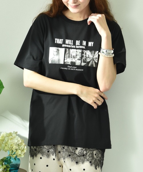 INTERPLANET（インタープラネット）の「【ＵＶ・接触冷感】アソートプリントオーバーサイズＴシャツ（Tシャツ/カットソー・レディース・ブラック/ブラック系その他/ホワイト系その他2/チャコールグレー/オフホワイト/ホワイト系その他3/ホワイト系その他/グレー系その他・FREE）」の6枚目の写真