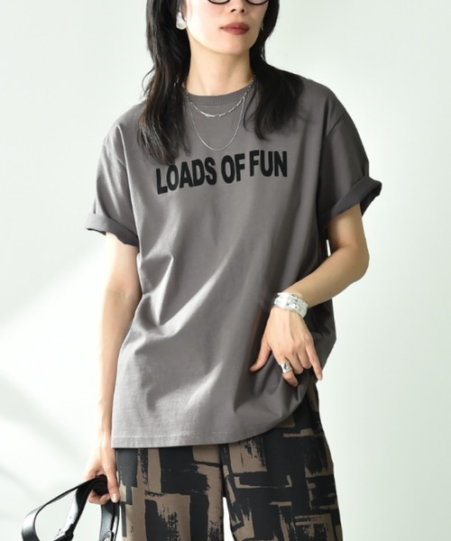 INTERPLANET（インタープラネット）の「【ＵＶ・接触冷感】アソートプリントオーバーサイズＴシャツ（Tシャツ/カットソー・レディース・ブラック/ブラック系その他/ホワイト系その他2/チャコールグレー/オフホワイト/ホワイト系その他3/ホワイト系その他/グレー系その他・FREE）」の8枚目の写真