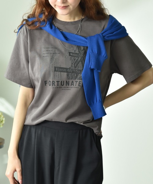INTERPLANET（インタープラネット）の「【ＵＶ・接触冷感】アソートプリントオーバーサイズＴシャツ（Tシャツ/カットソー・レディース・ブラック/ブラック系その他/ホワイト系その他2/チャコールグレー/オフホワイト/ホワイト系その他3/ホワイト系その他/グレー系その他・FREE）」の7枚目の写真