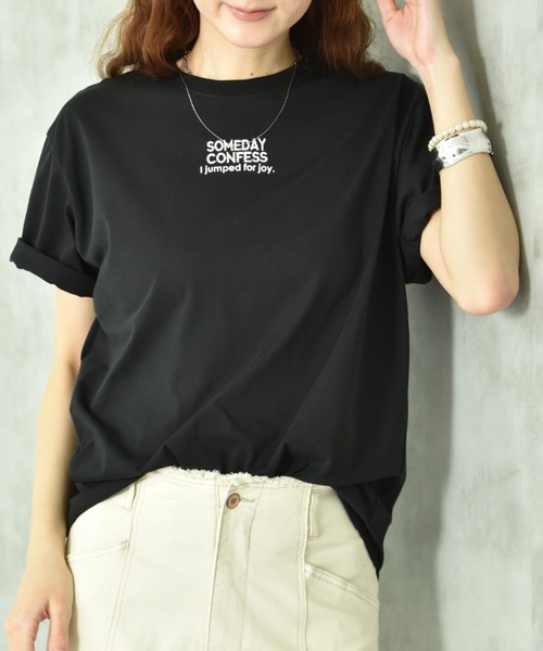 INTERPLANET（インタープラネット）の「【ＵＶ・接触冷感】アソートプリントオーバーサイズＴシャツ（Tシャツ/カットソー・レディース・ブラック/ブラック系その他/ホワイト系その他2/チャコールグレー/オフホワイト/ホワイト系その他3/ホワイト系その他/グレー系その他・FREE）」の9枚目の写真