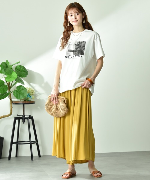 INTERPLANET（インタープラネット）の「【ＵＶ・接触冷感】アソートプリントオーバーサイズＴシャツ（Tシャツ/カットソー・レディース・ブラック/ブラック系その他/ホワイト系その他2/チャコールグレー/オフホワイト/ホワイト系その他3/ホワイト系その他/グレー系その他・FREE）」の14枚目の写真