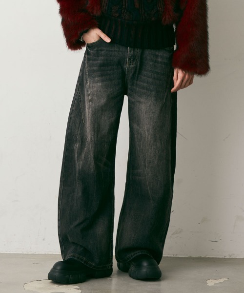 Shoowtime(ショウタイム)の「Vintage Wash Curve Denim Pants / ビンテージウォッシュカーブデニムパンツ(デニムパンツ・メンズ・ブルー/グレー/ブラック・X-LARGE/LARGE/MEDIUM)」の9枚目の写真