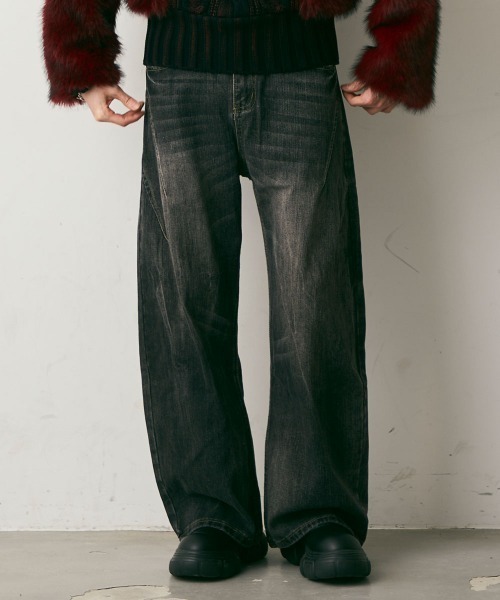 Shoowtime(ショウタイム)の「Vintage Wash Curve Denim Pants / ビンテージウォッシュカーブデニムパンツ(デニムパンツ・メンズ・ブルー/グレー/ブラック・X-LARGE/LARGE/MEDIUM)」の10枚目の写真