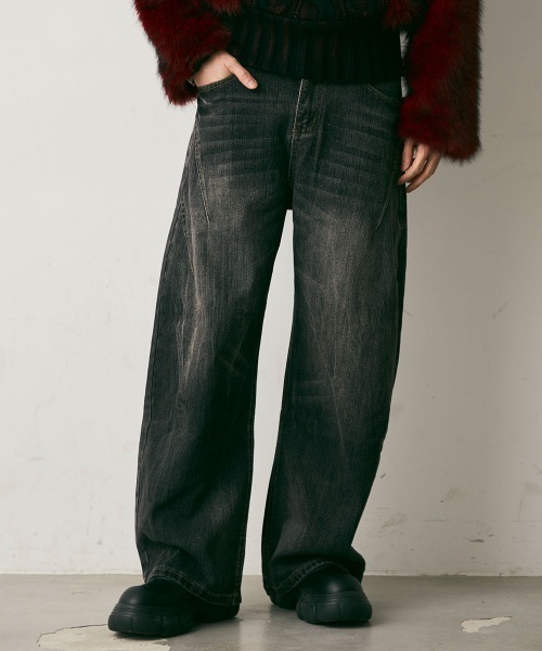 Shoowtime(ショウタイム)の「Vintage Wash Curve Denim Pants / ビンテージウォッシュカーブデニムパンツ(デニムパンツ・メンズ・ブルー/グレー/ブラック・X-LARGE/LARGE/MEDIUM)」の11枚目の写真