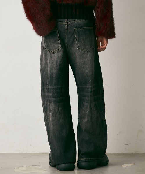 Shoowtime(ショウタイム)の「Vintage Wash Curve Denim Pants / ビンテージウォッシュカーブデニムパンツ(デニムパンツ・メンズ・ブルー/グレー/ブラック・X-LARGE/LARGE/MEDIUM)」の16枚目の写真