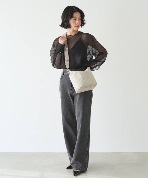 russet(ラシット)の「《WEB限定》スタンダードミニショルダーバッグ <コーデュラナイロン>(ショルダーバッグ・レディース・グレー/グレー系その他/ダークブラウン・FREE)」の5枚目の写真