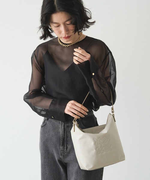 russet(ラシット)の「《WEB限定》スタンダードミニショルダーバッグ <コーデュラナイロン>(ショルダーバッグ・レディース・グレー/グレー系その他/ダークブラウン・FREE)」の6枚目の写真