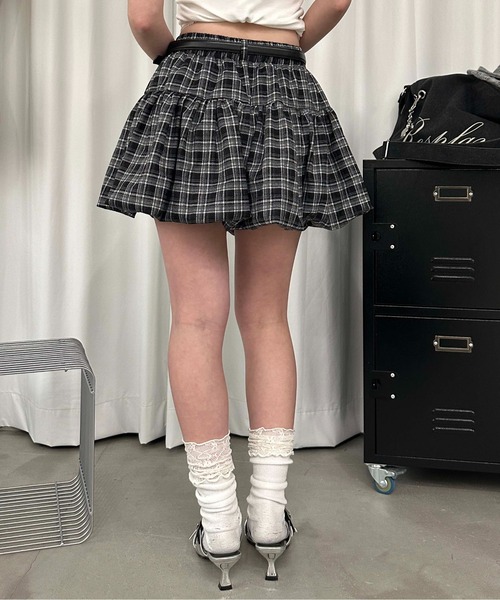 sedacle girl(セダクルガール)の「チェックバルーンスカート(スカート・レディース・チャコールグレー・FREE)」の7枚目の写真