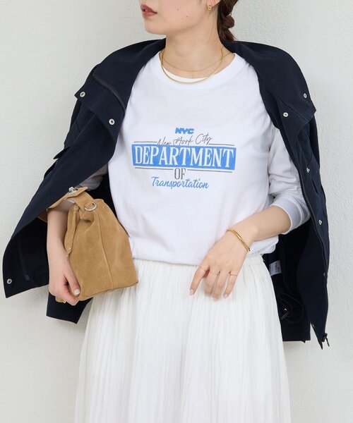 GALLARDAGALANTE（ガリャルダガランテ）の「【GOOD ROCK SPEED】NYCロゴTシャツ／別注（Tシャツ/カットソー・レディース・ホワイト/チャコールグレー・FREE）」の7枚目の写真