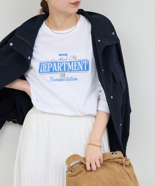 GALLARDAGALANTE（ガリャルダガランテ）の「【GOOD ROCK SPEED】NYCロゴTシャツ／別注（Tシャツ/カットソー・レディース・ホワイト/チャコールグレー・FREE）」の2枚目の写真