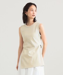 Demi-Luxe BEAMS | スリット ノースリーブ チュニック(Tシャツ/カットソー)