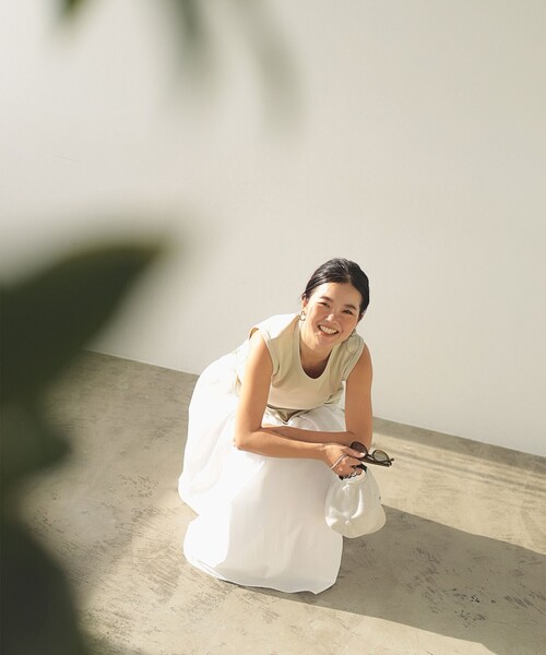 Demi-Luxe BEAMS（デミルクス ビームス）の「スリット ノースリーブ チュニック（Tシャツ/カットソー・レディース・ブラック/ホワイト系その他6・ONE SIZE）」の4枚目の写真