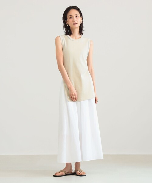 Demi-Luxe BEAMS（デミルクス ビームス）の「スリット ノースリーブ チュニック（Tシャツ/カットソー・レディース・ブラック/ホワイト系その他6・ONE SIZE）」の5枚目の写真