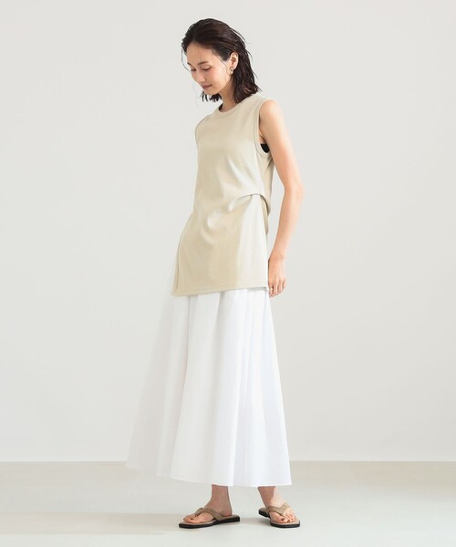 Demi-Luxe BEAMS（デミルクス ビームス）の「スリット ノースリーブ チュニック（Tシャツ/カットソー・レディース・ブラック/ホワイト系その他6・ONE SIZE）」の7枚目の写真