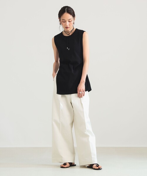 Demi-Luxe BEAMS（デミルクス ビームス）の「スリット ノースリーブ チュニック（Tシャツ/カットソー・レディース・ブラック/ホワイト系その他6・ONE SIZE）」の11枚目の写真