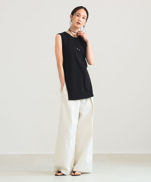 Demi-Luxe BEAMS（デミルクス ビームス）の「スリット ノースリーブ チュニック（Tシャツ/カットソー・レディース・ブラック/ホワイト系その他6・ONE SIZE）」の12枚目の写真