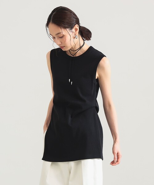 Demi-Luxe BEAMS（デミルクス ビームス）の「スリット ノースリーブ チュニック（Tシャツ/カットソー・レディース・ブラック/ホワイト系その他6・ONE SIZE）」の13枚目の写真
