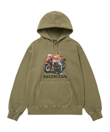 Pigment Racing Bear Hoodie Khaki