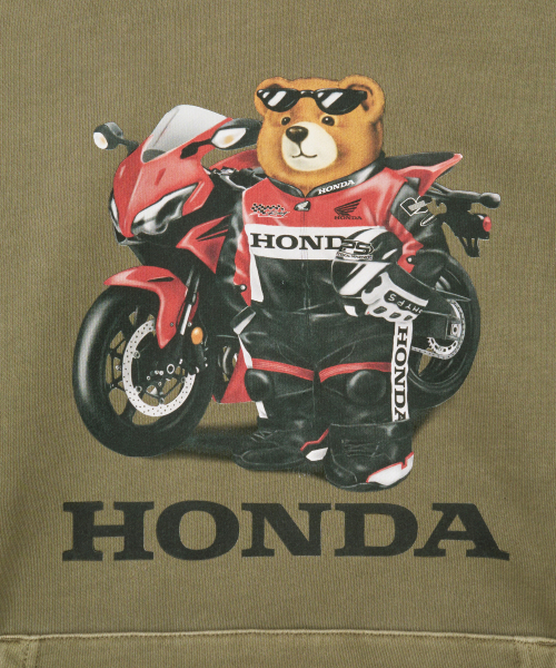 PHYPS MOTORCYCLE（フィップスモーターサイクル）の「Pigment Racing Bear Hoodie Khaki（パーカー・レディース・その他・X-LARGE/SMALL/MEDIUM/LARGE）」の4枚目の写真
