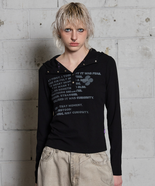 HOODHOOD(フッドフッド)の「クローバータイポフードロングスリーブTシャツブラック(Tシャツ/カットソー・レディース・その他・FREE)」の9枚目の写真