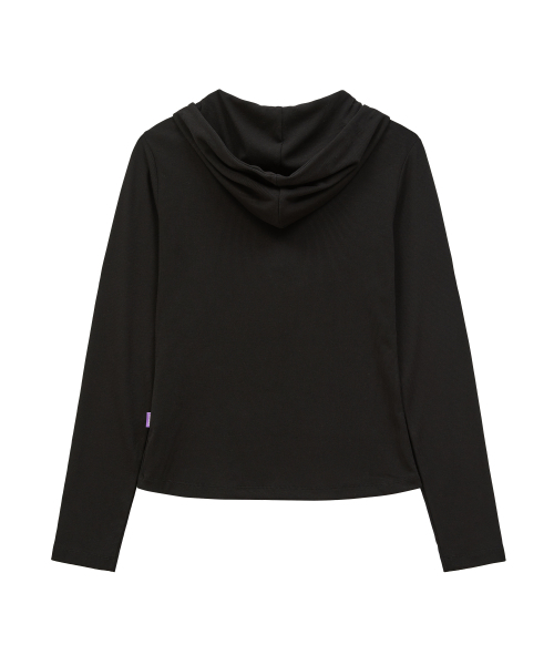 HOODHOOD(フッドフッド)の「クローバータイポフードロングスリーブTシャツブラック(Tシャツ/カットソー・レディース・その他・FREE)」の2枚目の写真