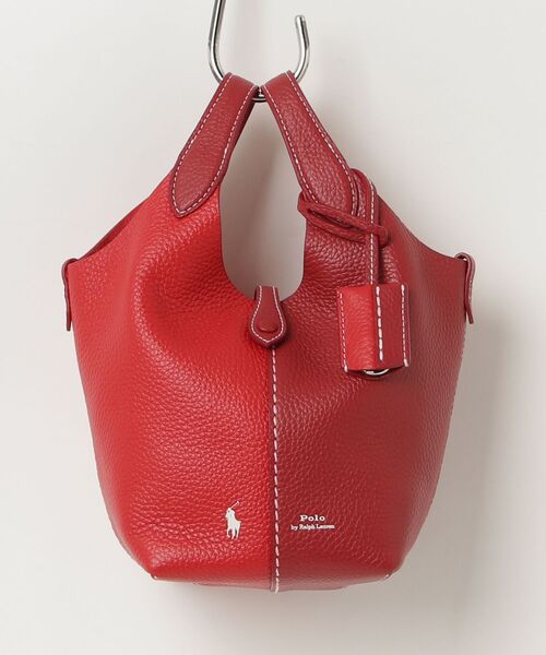 POLO RALPH LAUREN（ポロ ラルフ ローレン）の「Polo Play レザー スモール トート & クロスボディ（トートバッグ・レディース・レッド・ONE）」の3枚目の写真