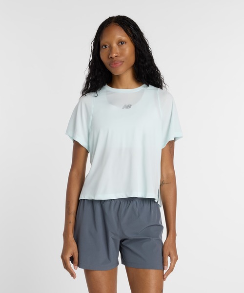 NEW BALANCE(ニューバランス)の「インフィニティプロペルTシャツ(Tシャツ/カットソー・レディース・アクア/ライトパープル・LARGE/X-LARGE/SMALL/MEDIUM)」の1枚目の写真