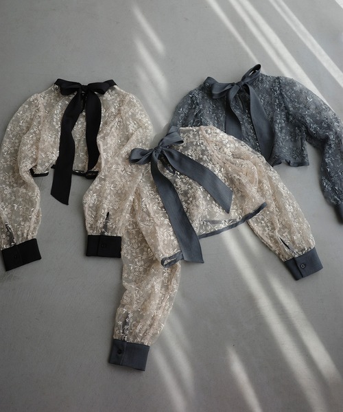Meiru(メイル)の「バックリボンレーストップス+フレアキャミワンピースset(ワンピース・レディース・グレー系その他/ブラック/グレー系その他2・SMALL/LARGE/MEDIUM)」の22枚目の写真