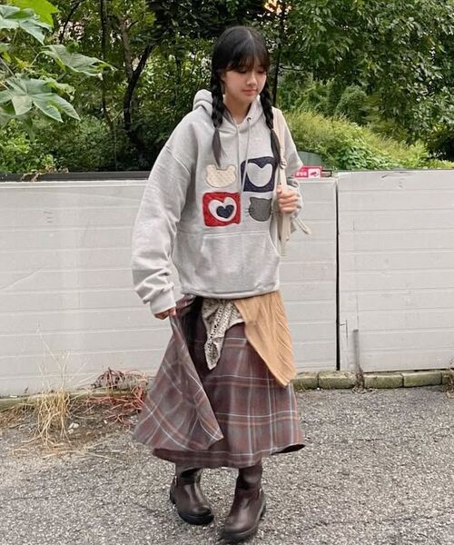 ambler(エムブラー)の「Meow Bear刺繍フードパーカー AHP1207 (ブラック)(パーカー・レディース・その他・SMALL/LARGE/MEDIUM)」の10枚目の写真