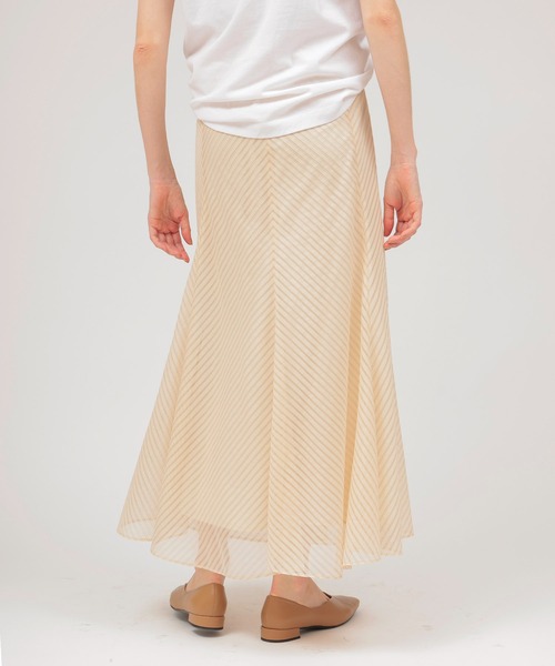 DRESSLAVE(ドレスレイブ)の「sheer stripe panel flare skirt(シアーストライプパネルフレアスカート)(スカート・レディース・ホワイト・38)」の3枚目の写真
