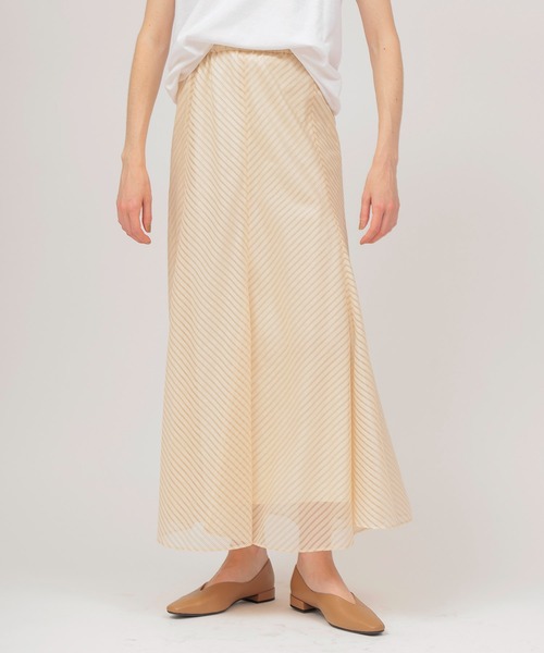 DRESSLAVE(ドレスレイブ)の「sheer stripe panel flare skirt(シアーストライプパネルフレアスカート)(スカート・レディース・ホワイト・38)」の4枚目の写真