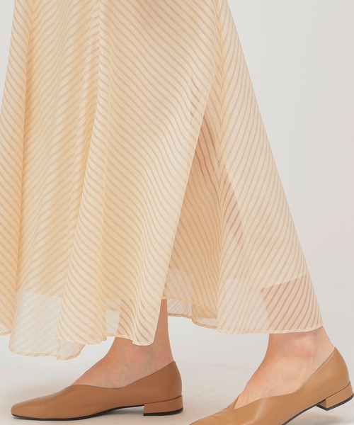 DRESSLAVE(ドレスレイブ)の「sheer stripe panel flare skirt(シアーストライプパネルフレアスカート)(スカート・レディース・ホワイト・38)」の8枚目の写真