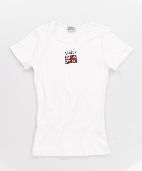 SPINNS(スピンズ)の「半袖ピタTシャツ/ユニオンジャック(Tシャツ/カットソー・レディース・ピンク/ネイビー/オフホワイト/グレー・ONESIZE)」の8枚目の写真