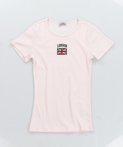 SPINNS(スピンズ)の「半袖ピタTシャツ/ユニオンジャック(Tシャツ/カットソー・レディース・ピンク/ネイビー/オフホワイト/グレー・ONESIZE)」の9枚目の写真