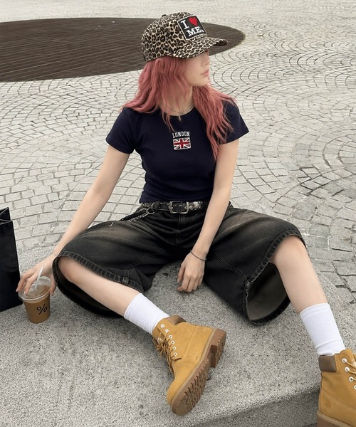 SPINNS(スピンズ)の「半袖ピタTシャツ/ユニオンジャック(Tシャツ/カットソー・レディース・ピンク/ネイビー/オフホワイト/グレー・ONESIZE)」の6枚目の写真