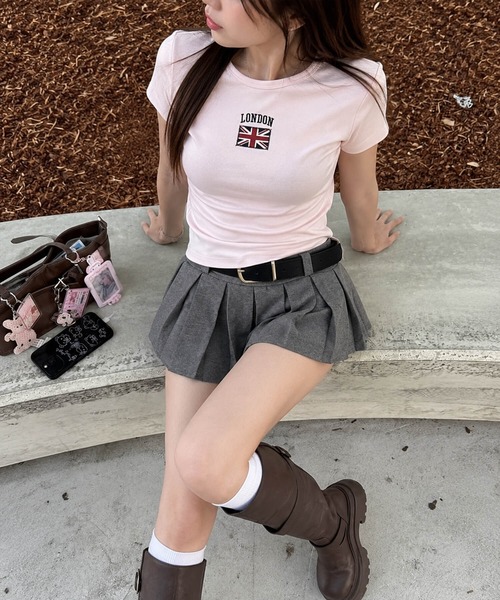SPINNS(スピンズ)の「半袖ピタTシャツ/ユニオンジャック(Tシャツ/カットソー・レディース・ピンク/ネイビー/オフホワイト/グレー・ONESIZE)」の7枚目の写真