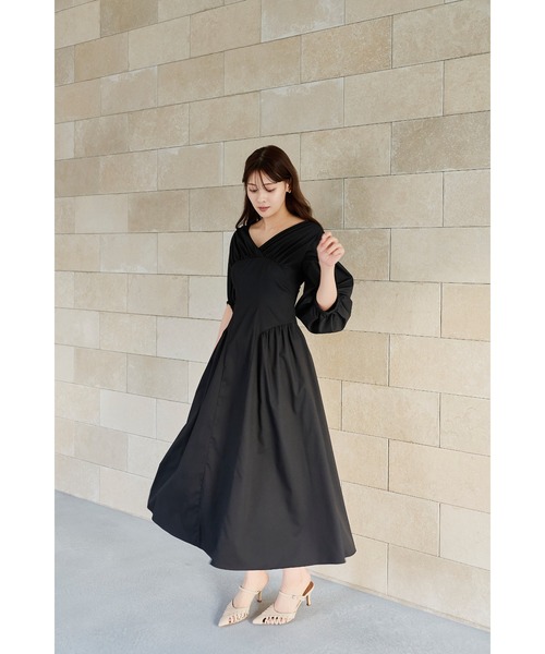 ワンピース herlipto Gathered Sleeve Dress Gathered Sleeve Dress（ワンピース）｜Her lip to（ハーリップトゥー