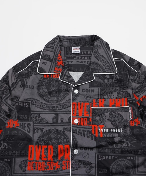 over print(オーバープリント)の「overprint/オーバープリント/LOUNGE SHIRT/日本燐寸工業会(シャツ/ブラウス・レディース・ブラック・XL)」の4枚目の写真