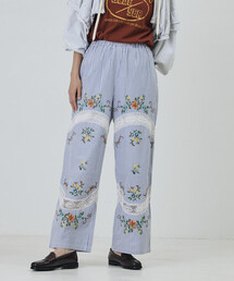 Freada（フリーダ）の「Freada/フリーダ インド フラワー クロス刺繍 レース パンツ（その他パンツ）」