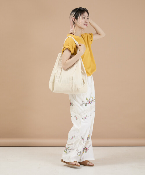 Freada(フリーダ)の「Freada/フリーダ インド フラワー クロス刺繍 レース パンツ(その他パンツ・レディース・サックスブルー/ブラック/ホワイト・ONE SIZE)」の9枚目の写真