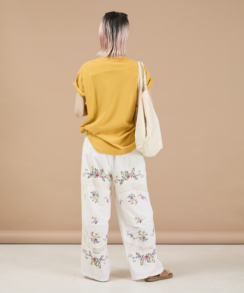 Freada(フリーダ)の「Freada/フリーダ インド フラワー クロス刺繍 レース パンツ(その他パンツ・レディース・サックスブルー/ブラック/ホワイト・ONE SIZE)」の10枚目の写真