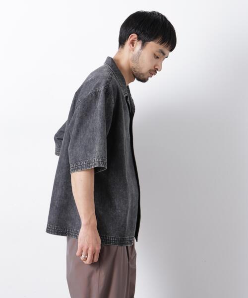 NANO universe(ナノユニバース)の「「OtoNANO」 デニムシャツ 半袖(シャツ/ブラウス・メンズ・ブラック/ブルー・M/L)」の4枚目の写真