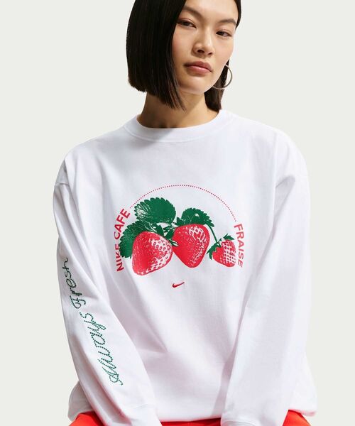 NIKE(ナイキ)の「ナイキ スポーツウェア ウィメンズ ロングスリーブ Tシャツ / Nike Sportswear Women's Long-Sleeve T-Shirt IR6977-100 White(Tシャツ/カットソー・レディース・ホワイト・L/M/XS/XL/S)」の4枚目の写真