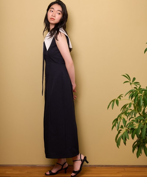 mysty woman(ミスティウーマン)の「セーラーカラーワンピース 678988(ワンピース・レディース・グレー/ネイビー・FREE)」の8枚目の写真