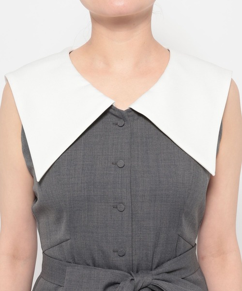 mysty woman(ミスティウーマン)の「セーラーカラーワンピース 678988(ワンピース・レディース・グレー/ネイビー・FREE)」の18枚目の写真