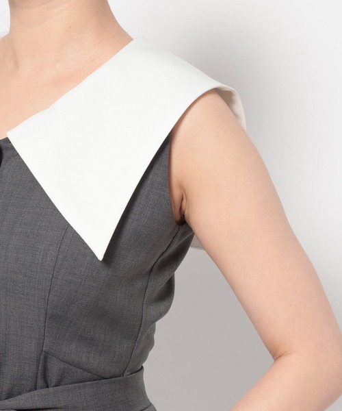 mysty woman(ミスティウーマン)の「セーラーカラーワンピース 678988(ワンピース・レディース・グレー/ネイビー・FREE)」の19枚目の写真