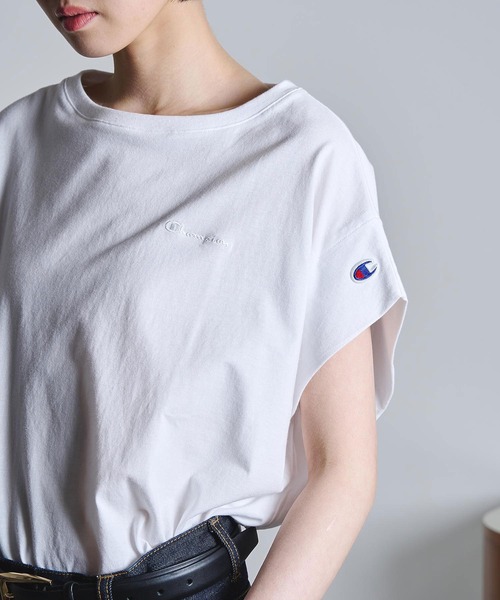 Champion(チャンピオン)の「【Champion別注】ROSEBUD x champion FRENCH SLEEVE TEE(Tシャツ/カットソー・レディース・ライトグリーン/ホワイト/ブラック/パープル・M/S)」の11枚目の写真
