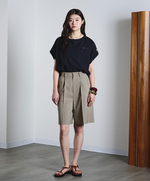 Champion(チャンピオン)の「【Champion別注】ROSEBUD x champion FRENCH SLEEVE TEE(Tシャツ/カットソー・レディース・ライトグリーン/ホワイト/ブラック/パープル・M/S)」の15枚目の写真
